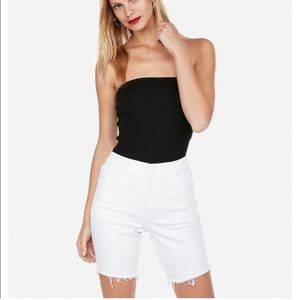 Bermuda High waisted white boyfriend denim shorts
